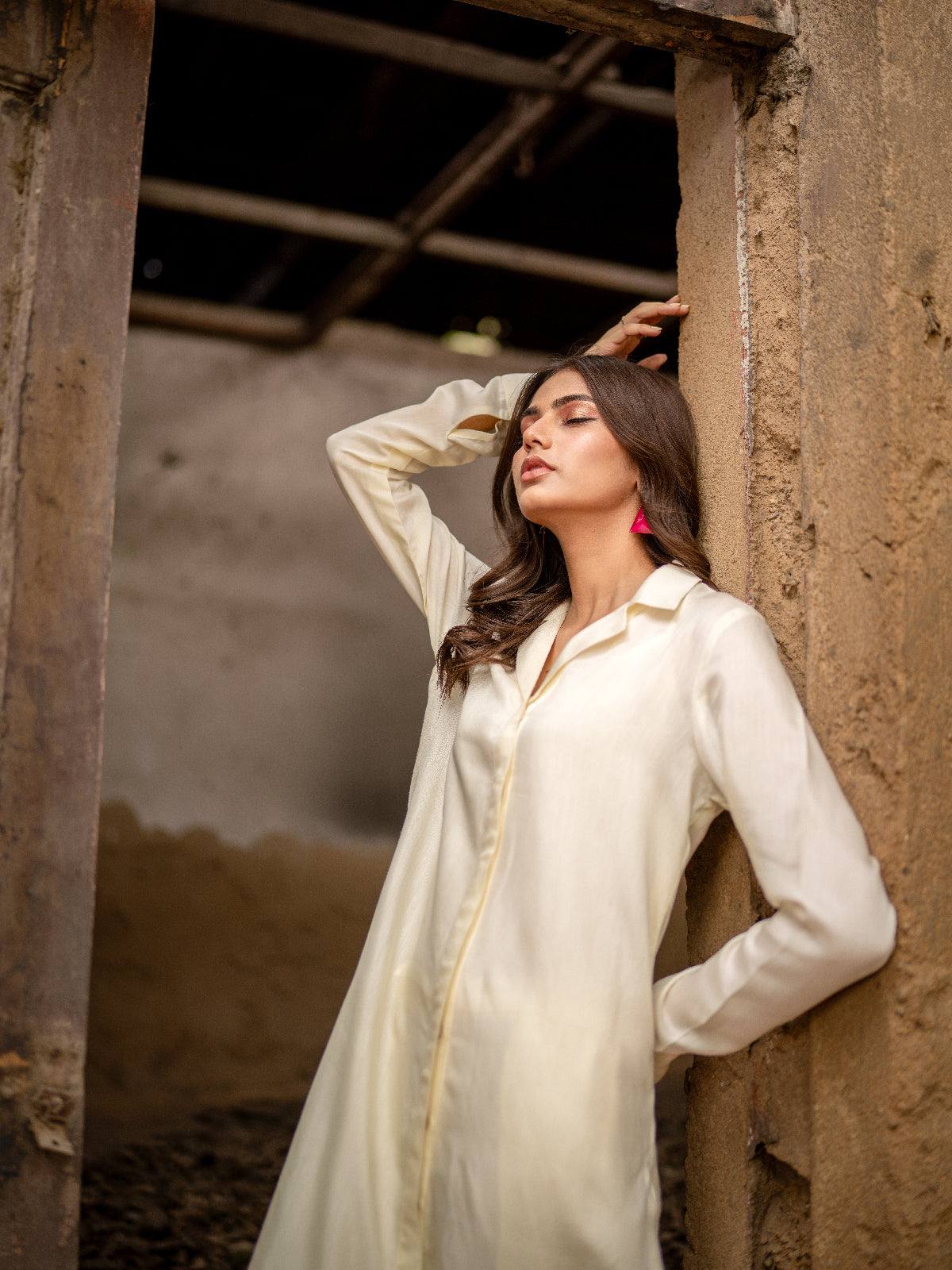 03 Piece - The Mendoza Cotton Silk Set Off-White