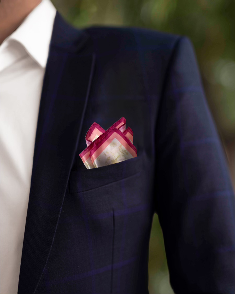 The Karachi Toile Pocket Square
