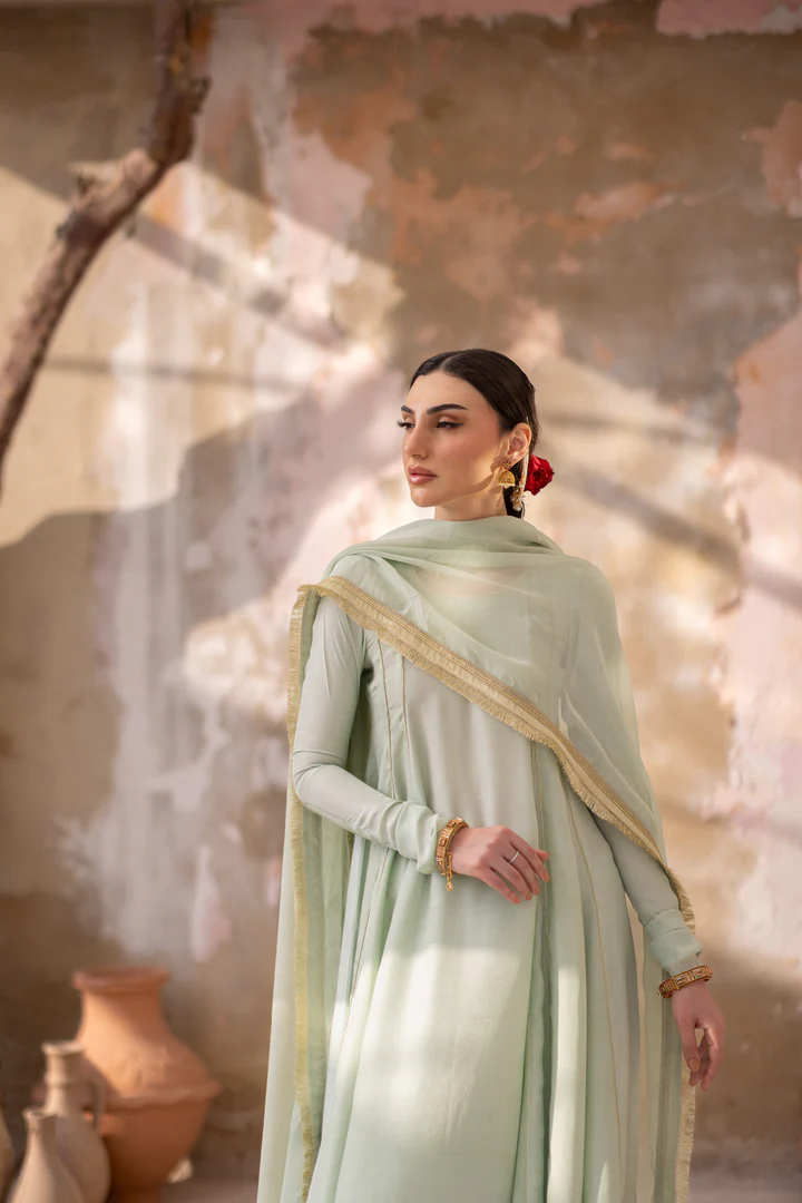 04 Piece - The Suhana Mint Green Anarkali Set