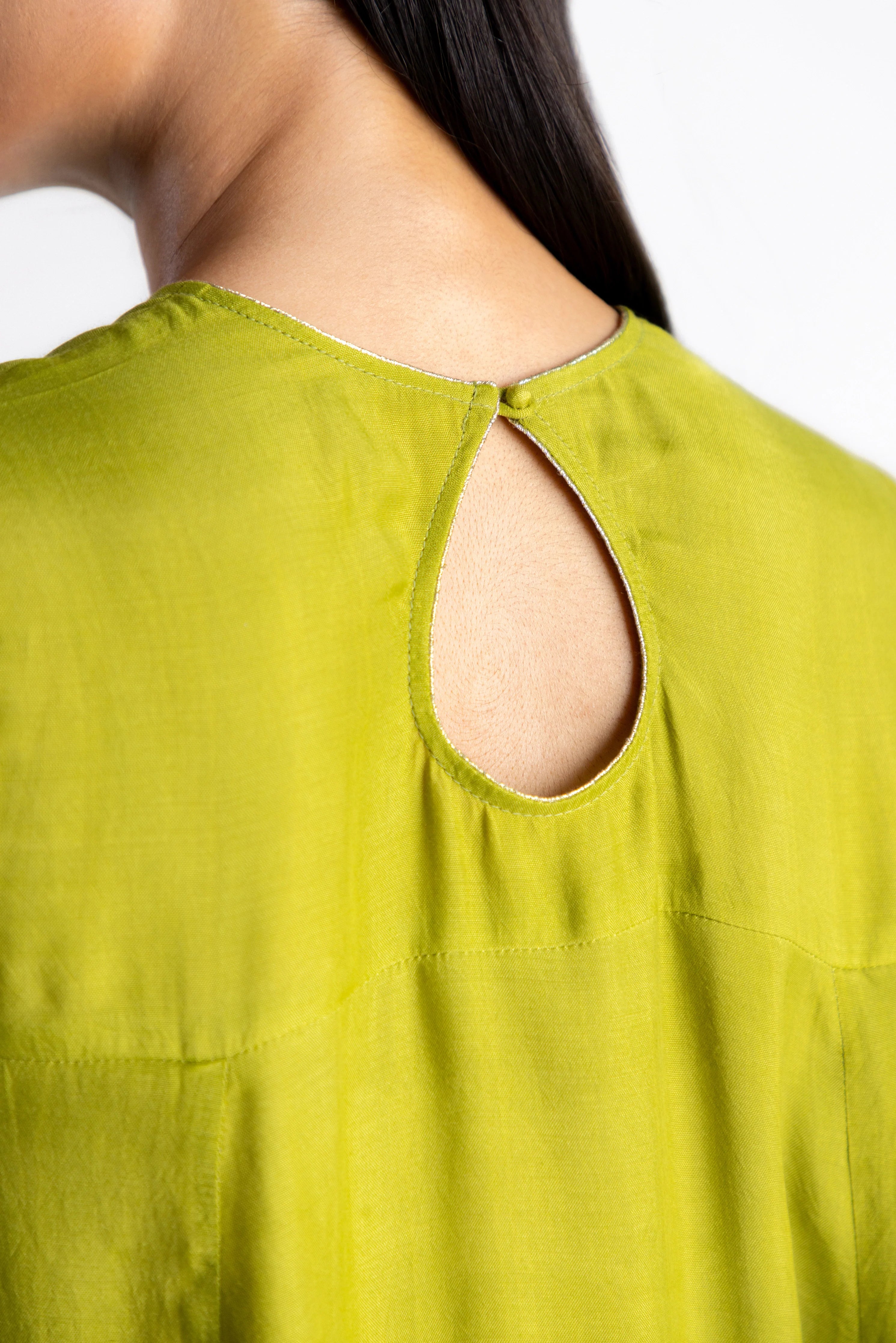 02 Piece - The Sabz Paan Cotton Silk Anarkali Set