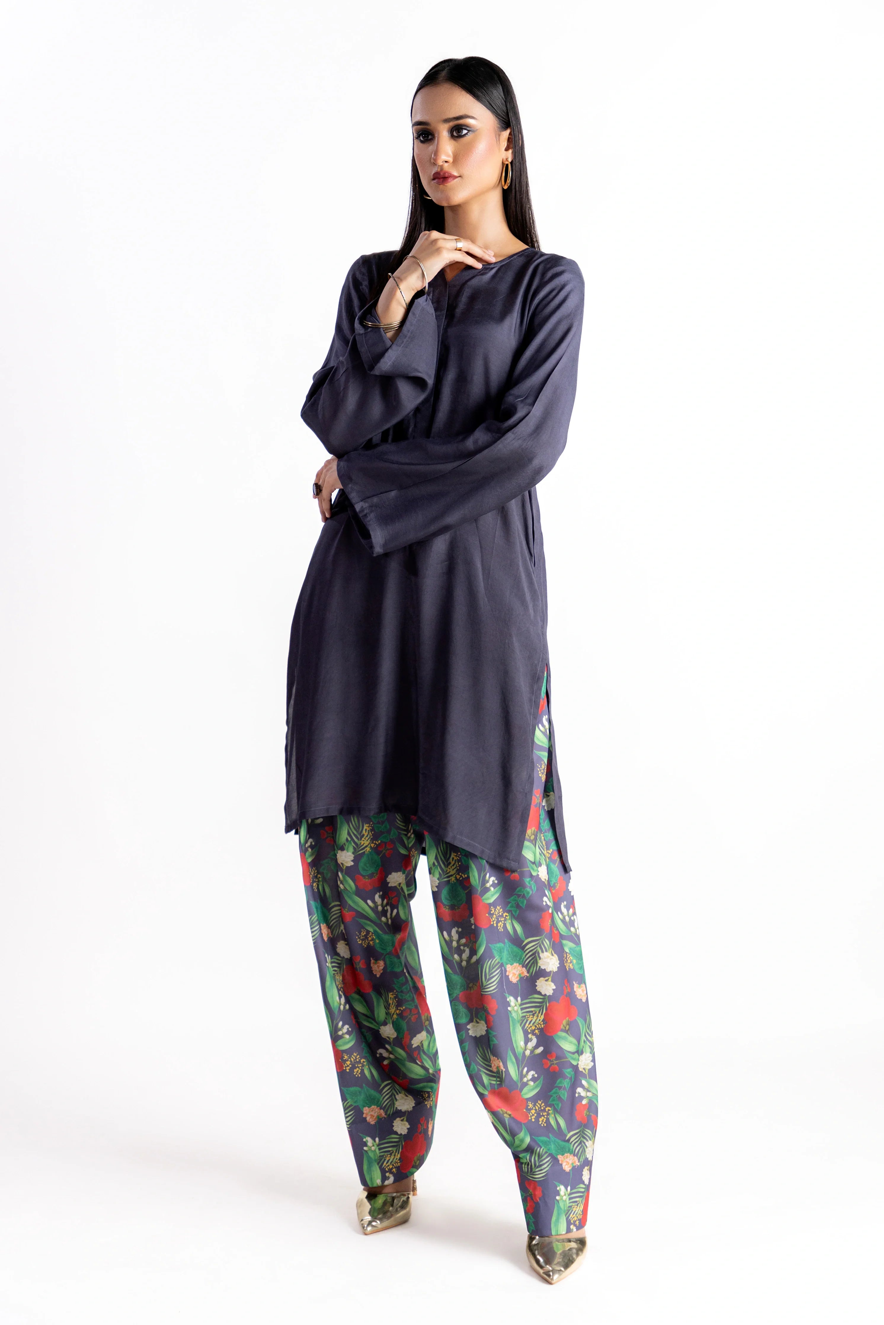 The Gulnar Shalwar - Grey